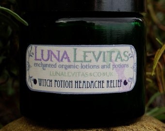 Witch Potion Vegan headache and tension Balm with Eucalyptus, Bergamot and Peppermint