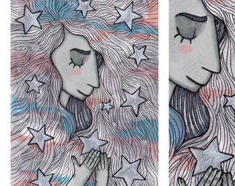 Original Starry Eyed A5 Framed Art