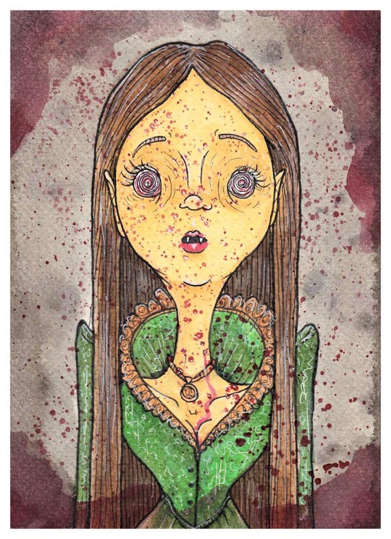 Mina Harker Art Print: Dracula Inspired Portrait - Etsy