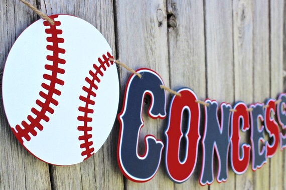 Baseball Birthday Concessions Banner Decoration Baseball Etsy