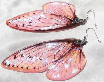 Iridescent Cicada Wing Earrings, Fairy like Jewelry, Gift for Nature Lovers