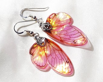 Fairy Wing Earrings, Enchanting Jewelry, Iridescent Accessory for Fantasy Lovers