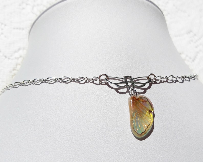 boho style jewelry iridescent wings charm pendant sterling silver butterfly necklace best friend gifts choker necklace with pendant