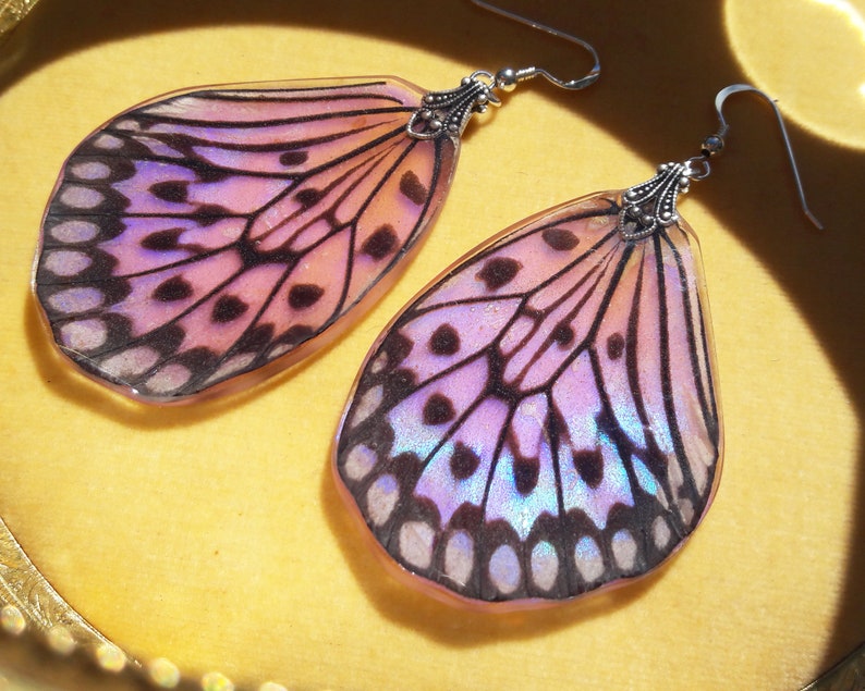jewelry gift mothers day gift ideas festival earring spring trends nature accessories pink butterfly wings earrings real butterfly jewelry