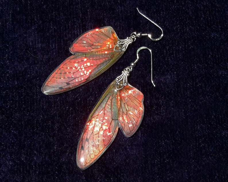 fairy earrings iridescent fairy wings color changing earrings costume wings fantasy accessories magical jewelry faerie art best gifts