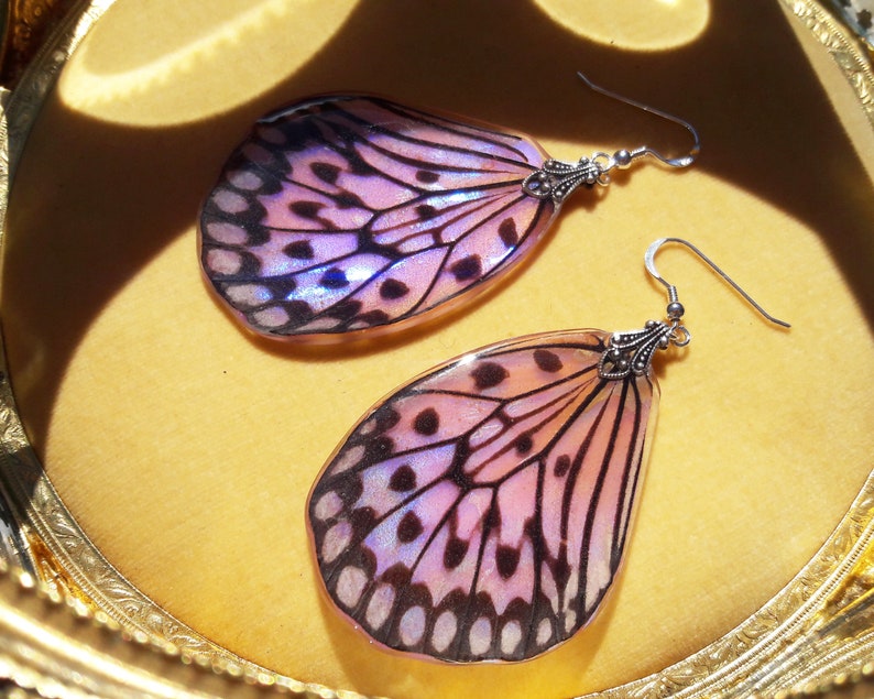 jewelry gift mothers day gift ideas festival earring spring trends nature accessories pink butterfly wings earrings real butterfly jewelry