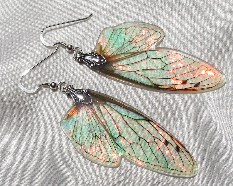 fairy earrings iridescent fairy wings color changing earrings costume wings fantasy accessories magical jewelry faerie art best gifts