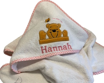 Personalised hooded towel embroidered luxurious soft 100% cotton for Babies Toddlers with bath shower wrap baby personalized Christmas gift