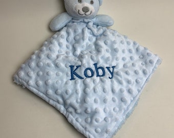 Personalised baby comforter doudou snuggler toy teddy baby shower newborn personalized gift