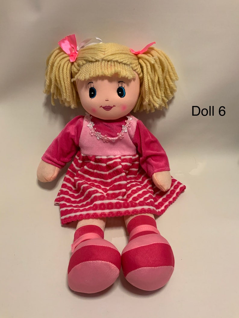 Cadeau personnalisé pour poupée de chiffon brodé avec le nom de bébé, cadeau d'anniversaire pour bébé, poupée de baptême, cadeau de baby shower de Noël, jouet pour enfant, cadeau de Noël Doll 6