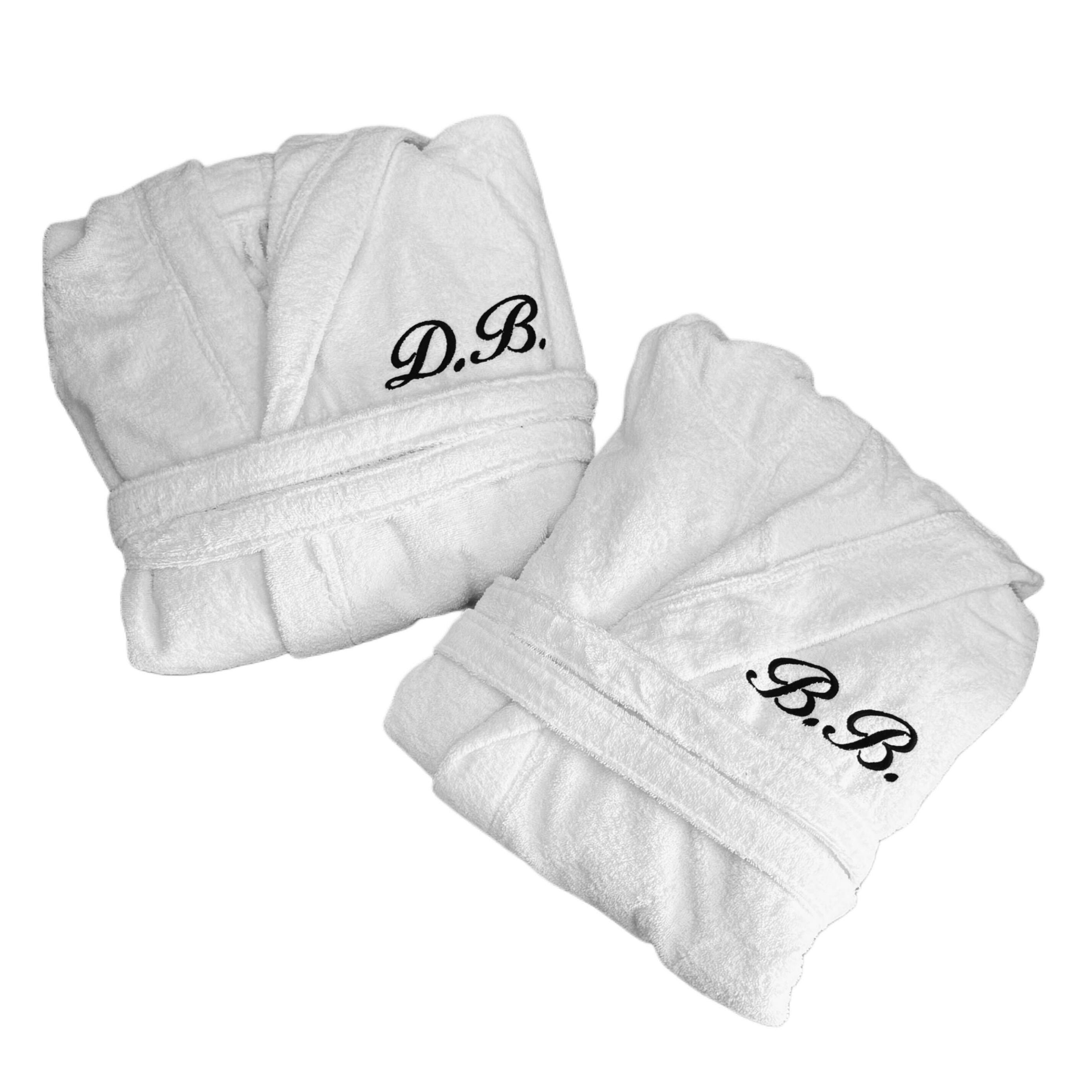 egyptian cotton dressing gown personalised Personalised Embroidered Bathrobe Egyptian Cotton Dressing Gown Custom Name Robe Luxury Spa Wedding Couples Gift Men Women