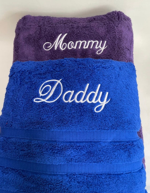 Personalised Embroidered Towels Original Unique Gift Hand Bath Bathsheet 12 Colours Soft 100 Egyptian Cotton Christmas Birthday Gift Xmas Etsy