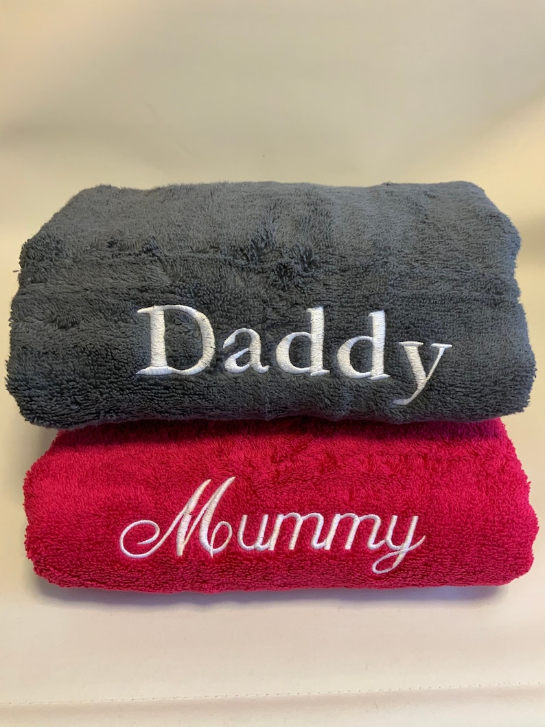 Personalised Embroidered Towels Hand, Bath Bathsheet, Towel Christmas Gift 100% Egyptian Quality Soft Towels 12 Colours Birthday Xmas Gift 