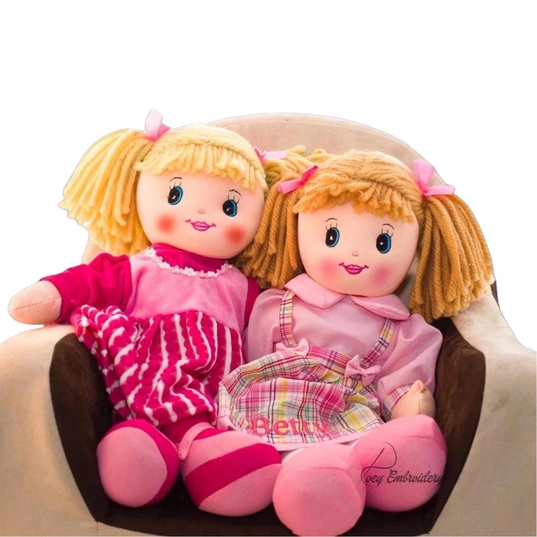 Muñecas de peluche personalizadas con tu nombre - Muñeca de trapo personalizada de 16 con vestido de corazón rosa, muñeca de felpa suave para niñas - Muñecas de Trapo Personalizadas para Muñecas de peluche personalizadas con tu nombre - Muñeca de trapo personalizada de 16 con vestido de corazón rosa, muñeca de felpa suave para niñas - Muñecas de Trapo Personalizadas para