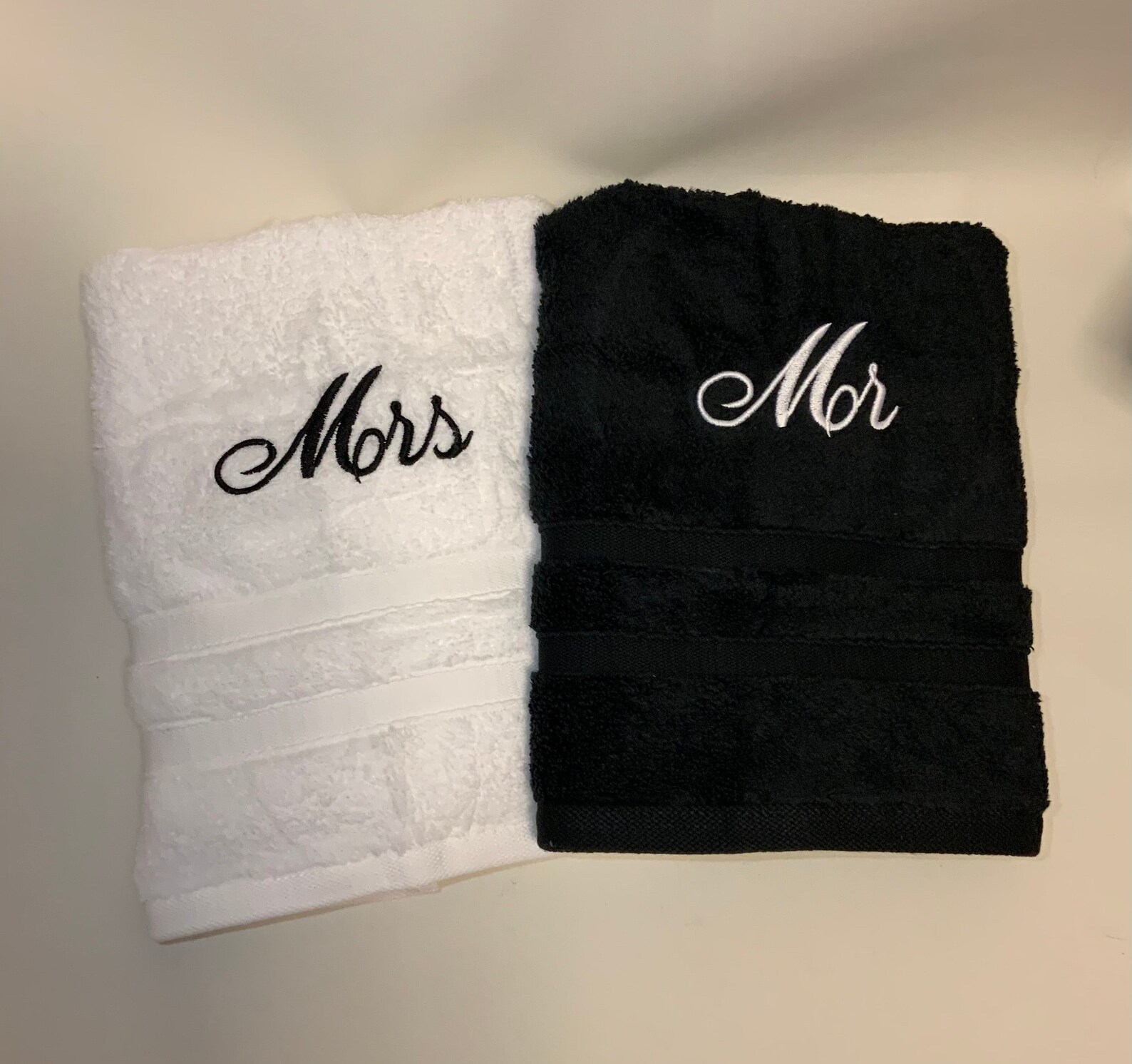 Personalised Mr & Mrs Hand Towel Set Engagement Wedding Etsy UK