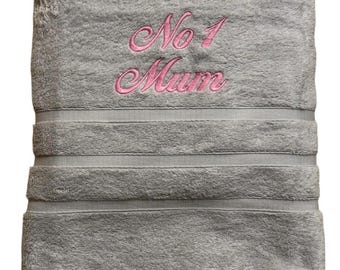 Personalised Embroidered Towels, 550GSM Cotton Towels, Custom Name Bath Towels, Premium Cotton, Absorbent Bath Sheet, Spring Essentials