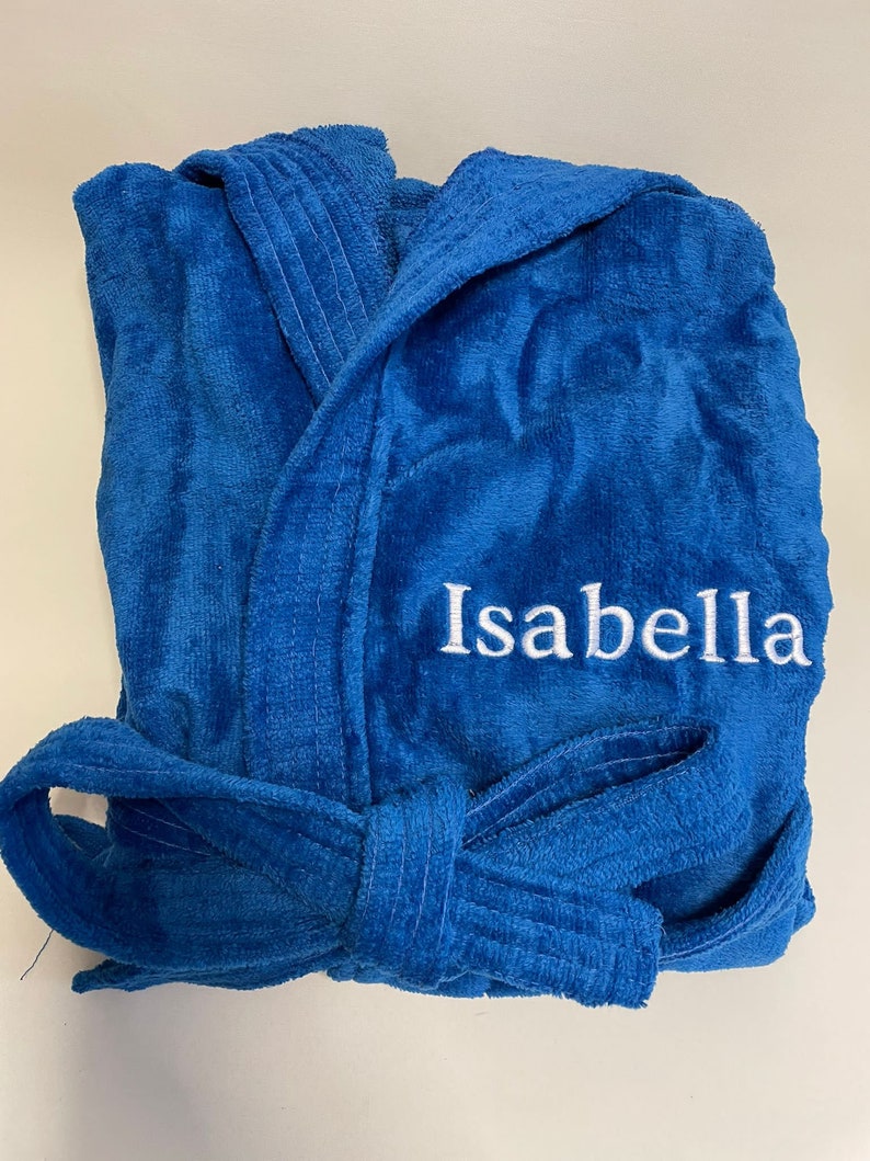 Personalised Boys Girls Kids Bathrobe Hooded Terry Towelling Etsy UK