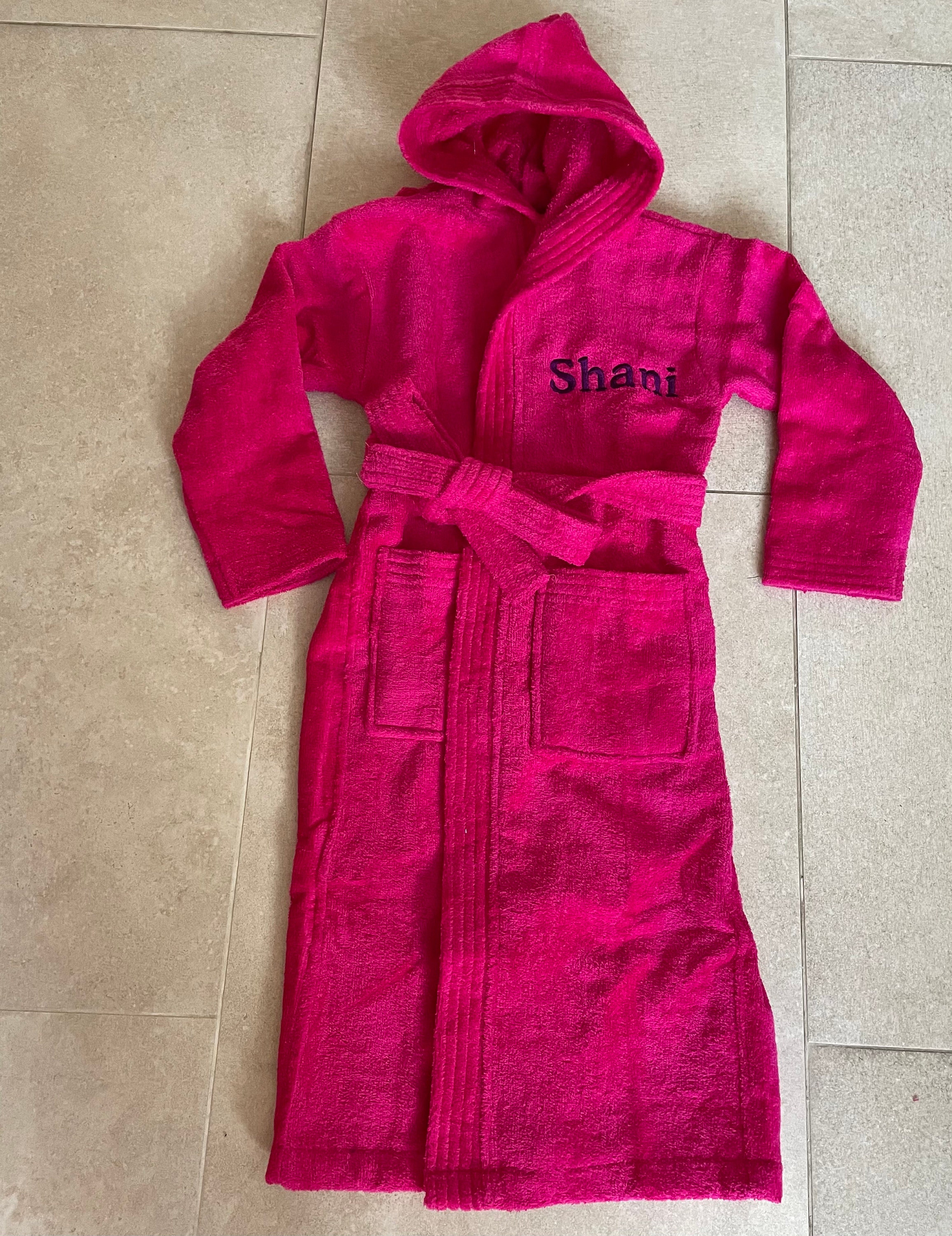 Personalised Boys Girls Kids Bathrobe Hooded Terry Towelling | Etsy UK