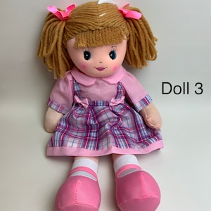 Cadeau personnalisé pour poupée de chiffon brodé avec le nom de bébé, cadeau d'anniversaire pour bébé, poupée de baptême, cadeau de baby shower de Noël, jouet pour enfant, cadeau de Noël Doll 3
