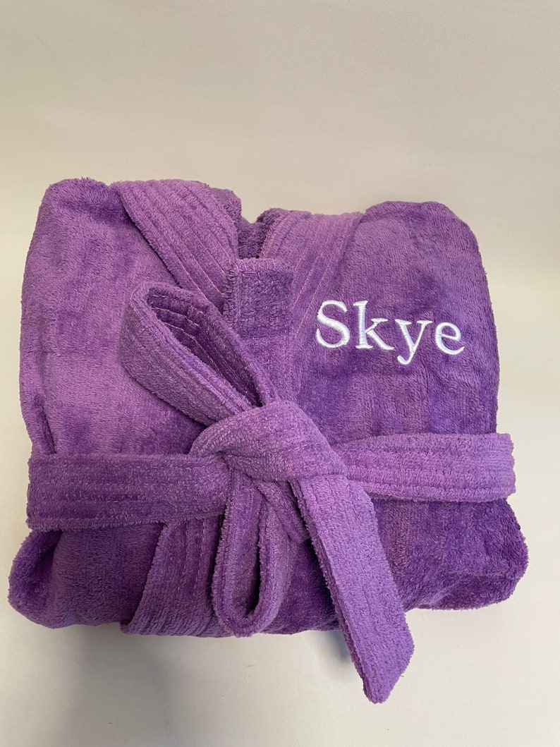 Personalised Boys Girls Kids Bathrobe Hooded Terry Towelling Etsy UK