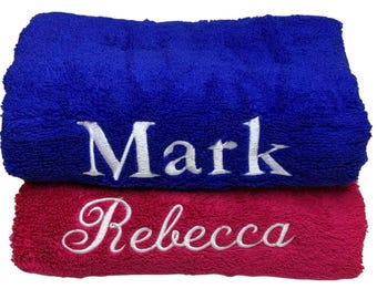 Embroidered Plush Towels, Plush Absorbent Towels, 550GSM Cotton Towel, 100% Cotton Towel, Luxurious Bath Towel, Personalized Dad&#39;s Day Gift