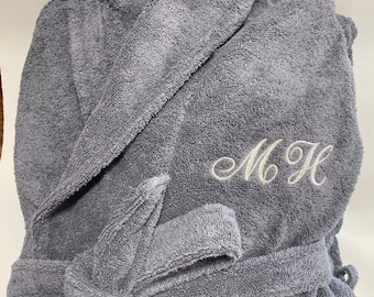 Personalised Mens/Ladies Bathrobe Towelling Robe luxurious soft cotton embroidered with name Mothers day Gift Birthday Unique Xmas gift