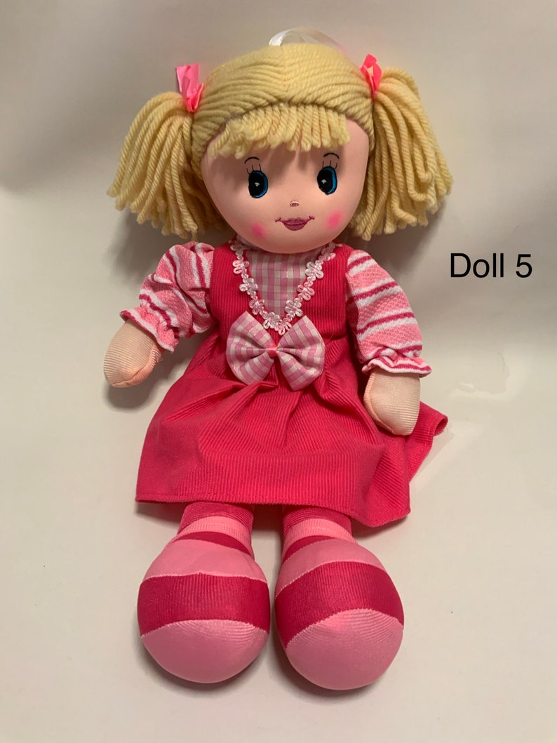 Cadeau personnalisé pour poupée de chiffon brodé avec le nom de bébé, cadeau d'anniversaire pour bébé, poupée de baptême, cadeau de baby shower de Noël, jouet pour enfant, cadeau de Noël Doll 5