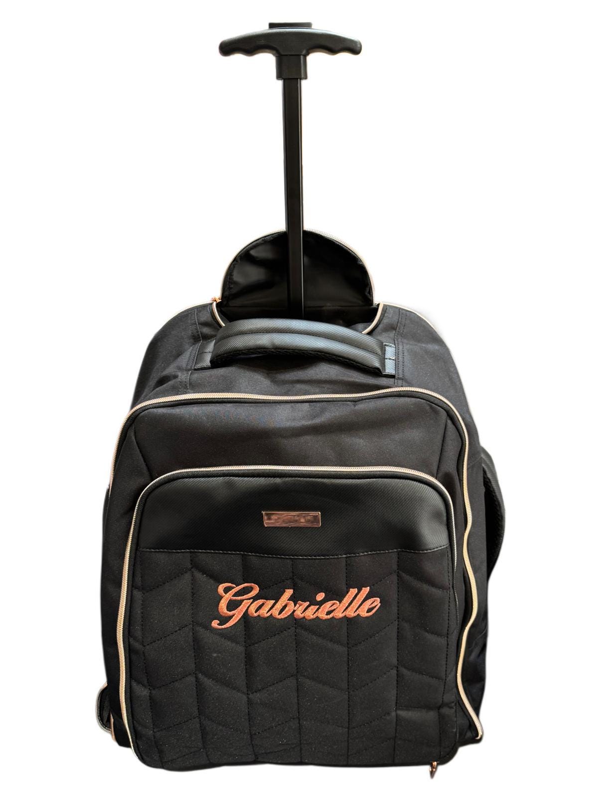 Sac cabine à roulettes brodé, sac à dos de cabine personnalisé