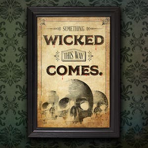 Something Wicked This Way Comes, Instant Download, Printable Poster, Shakespeare, Macbeth, Halloween Decor, Vintage, Gothic Home Decor