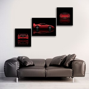 1987 フェラーリ F40 フルセット、クラシック スポーツカー、F40 ポスター、デジタル ダウンロード