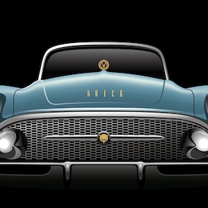 1955 BUICK ROADMASTER . American Classic Car, Vintage Car Poster, Digital download, Wall Poster