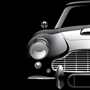 1963 Aston Martin DB5, Vintage Car, Classic Car Print, Wall Poster, Wall Deco