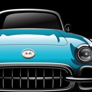 1958 CHEVROLET CORVETTE C1. American Classic Car, Vintage Car Poster, Digital download, Wall Poster