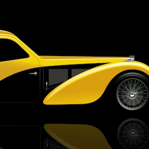 1937 Bugatti Type 57SC Art Deco Car Poster (Digital Download)