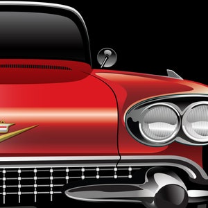 1958 Cadillac Fleetwood Series Sixty-Special. Classic Car, Vintage Car Poster, Digital download, Wall Poster
