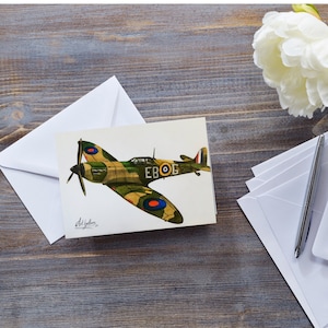 SPITFIRE FLUGZEUGKARTE Für Männer, Supermarine Spitfire, Militärflugzeug Karte, Geschenke Armee, WW2 Kampfflugzeug, Royal Airforce, Flugzeugliebhaber