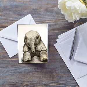 Joli bébé éléphant, carte d'anniversaire pour enfants, carte Ellie Lover, dessin d'animaux de zoo, art animalier de safari, toutes les occasions, pour maman