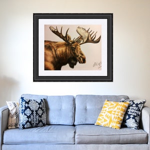 Moose Art Print: North American Wildlife Pencil Illustration