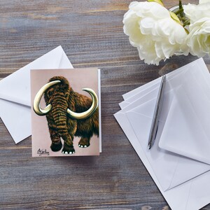 TARJETA DE MAMUT LANUO, Animal prehistórico, Tarjeta de animal extinto, Tarjeta de elefante peludo, Tarjeta de la Edad de Hielo, Tarjetas para niños, Tarjeta de amante de los mamuts, Para él