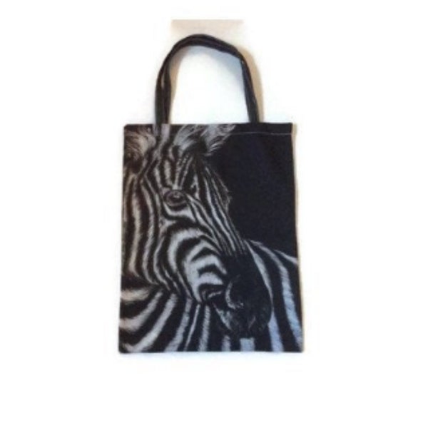 ZEBRA TOTE BAG For Animal Lovers, Reusable Grocery Bag, Fold up Eco Shopping Bag, Zebra Lovers Gift For Her, Wildlife Market Sack, For Mum
