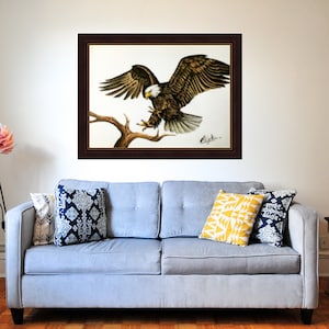 Bald Eagle Flying Art Print: Bird of Prey Poster