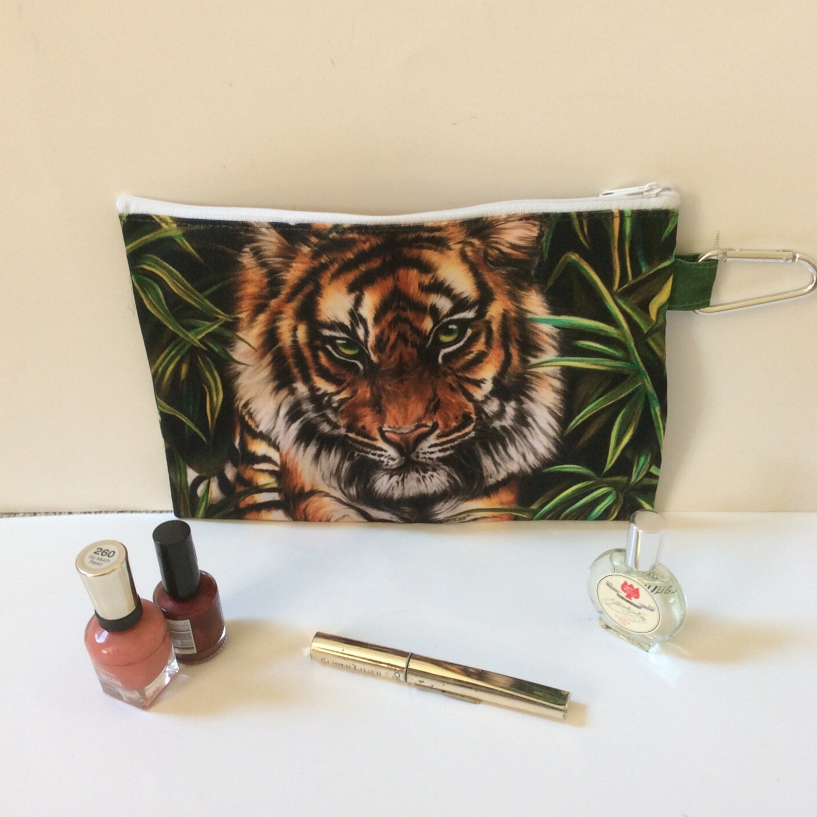 TIGER CANVAS BAG Tiger Makeup Cosmetic Bag Prowling Tiger Etsy