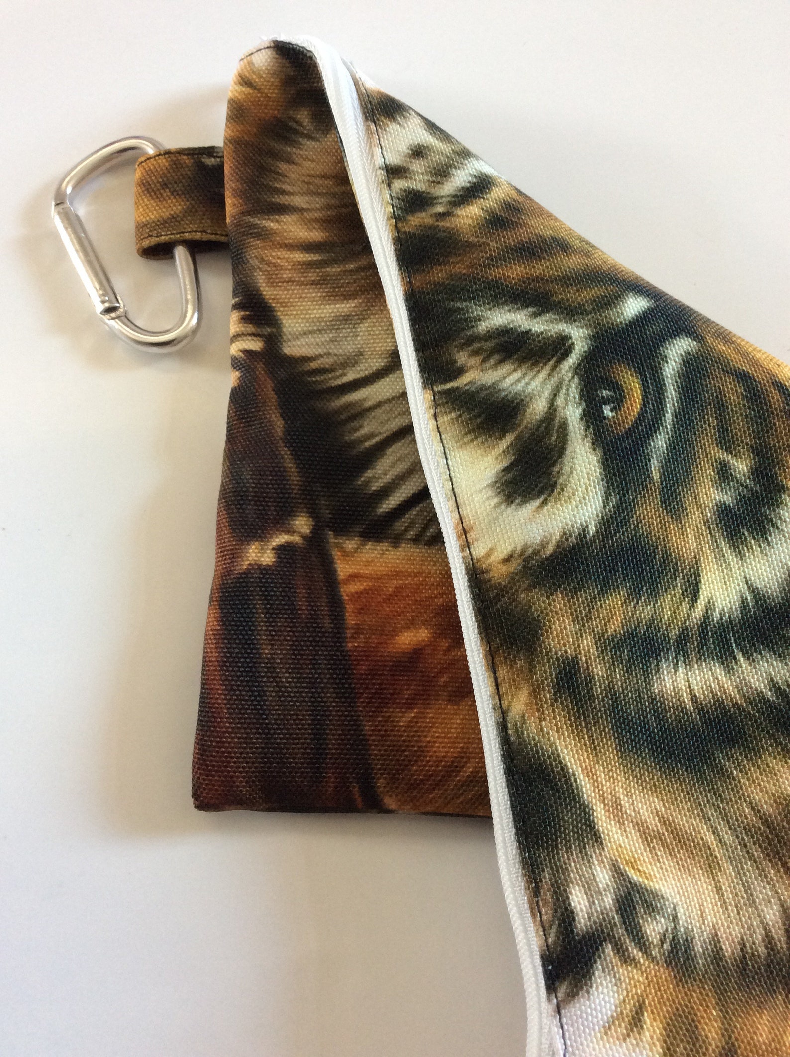 TIGER CANVAS BAG Tiger Makeup Cosmetic Bag Tiger Zipper Etsy