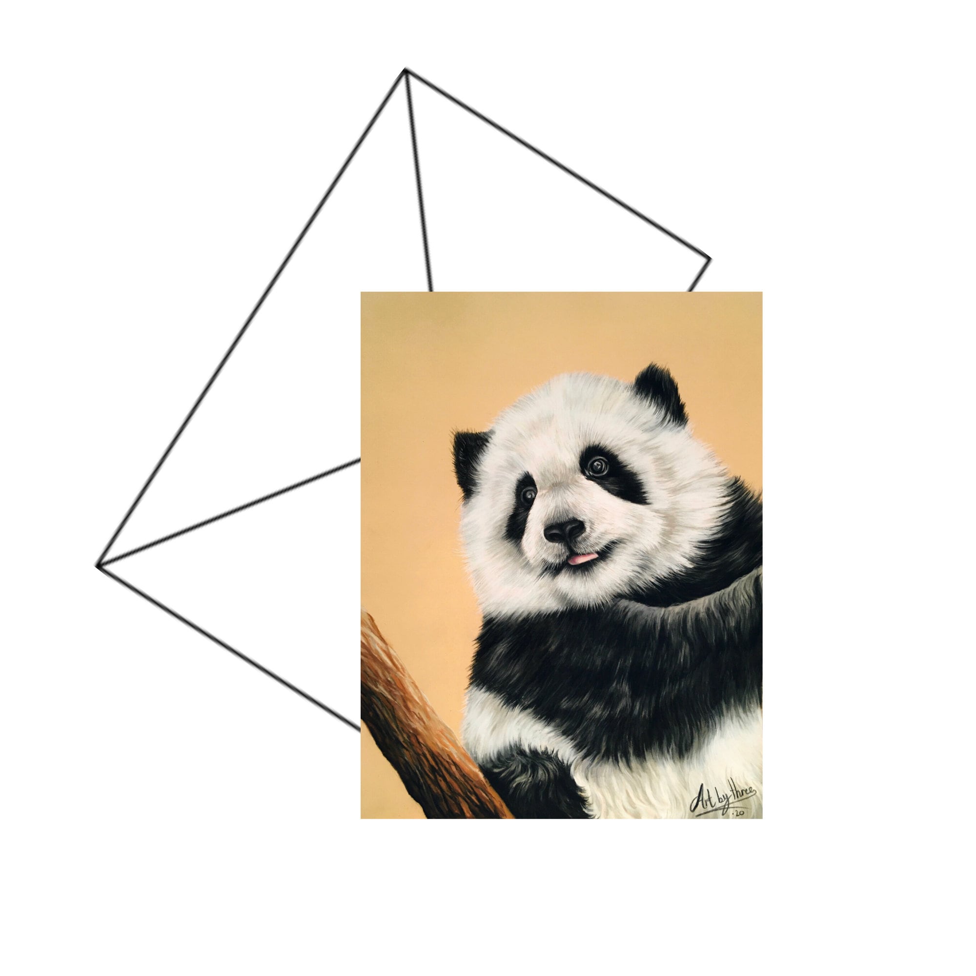 Cute Panda Cub Card Card For Kids Panda Bear Notecard Zoo Etsy