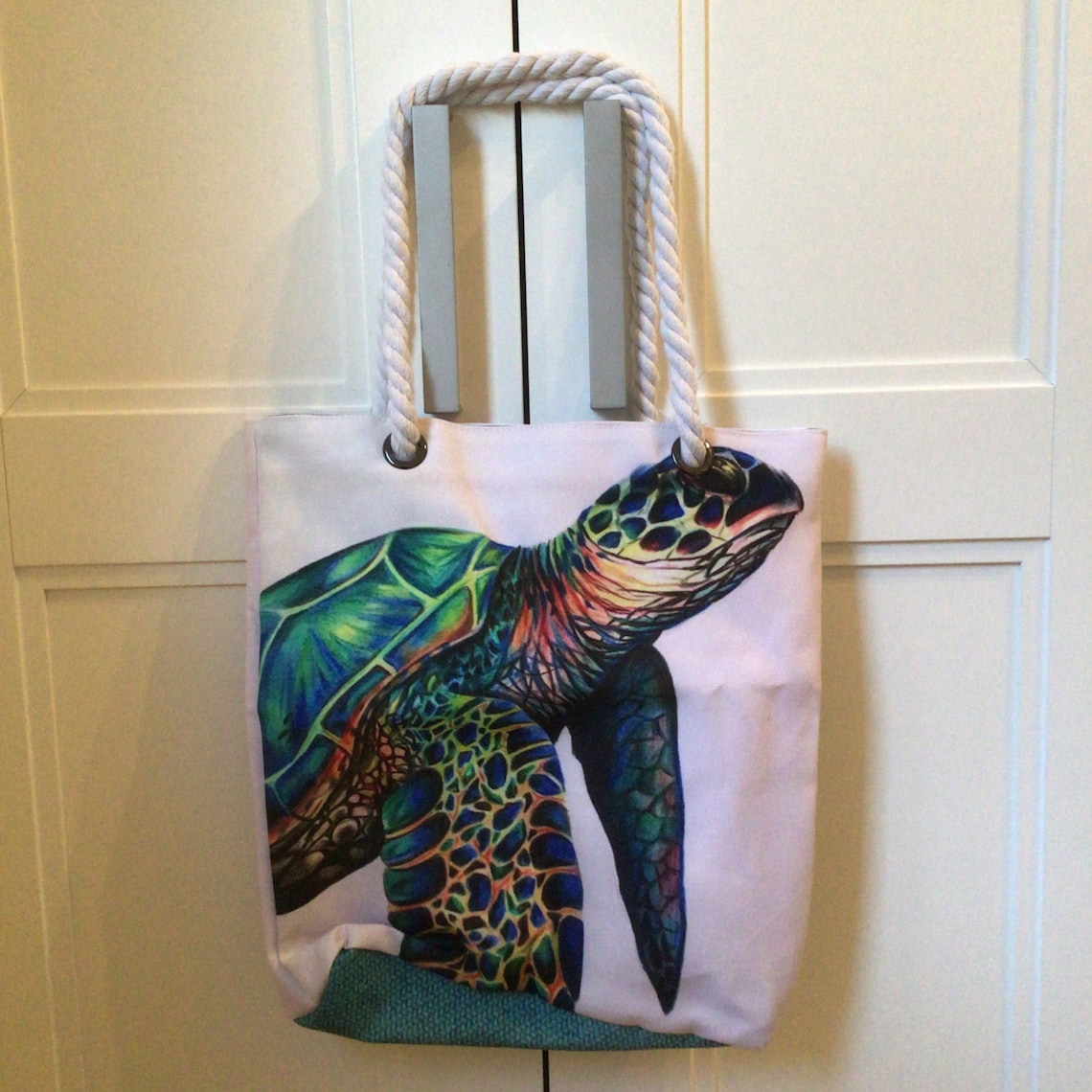 SEA TURTLE TOTE Bag Turtle Lover Gift Colourful Turtle Bag Etsy