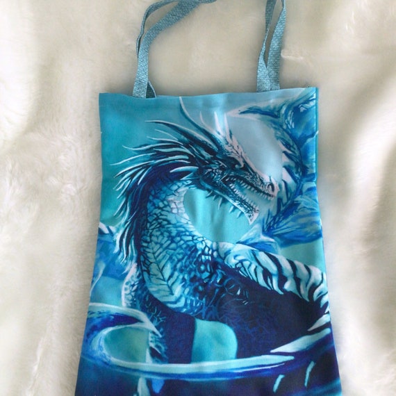 DRAGON TOTE BAG Eco Grocery Bag for Life Cotton Market Sack Fold up Shopping Bag Fantasy Lover Gift Mythical Beast Magical Ice Dragon Etsy Canada