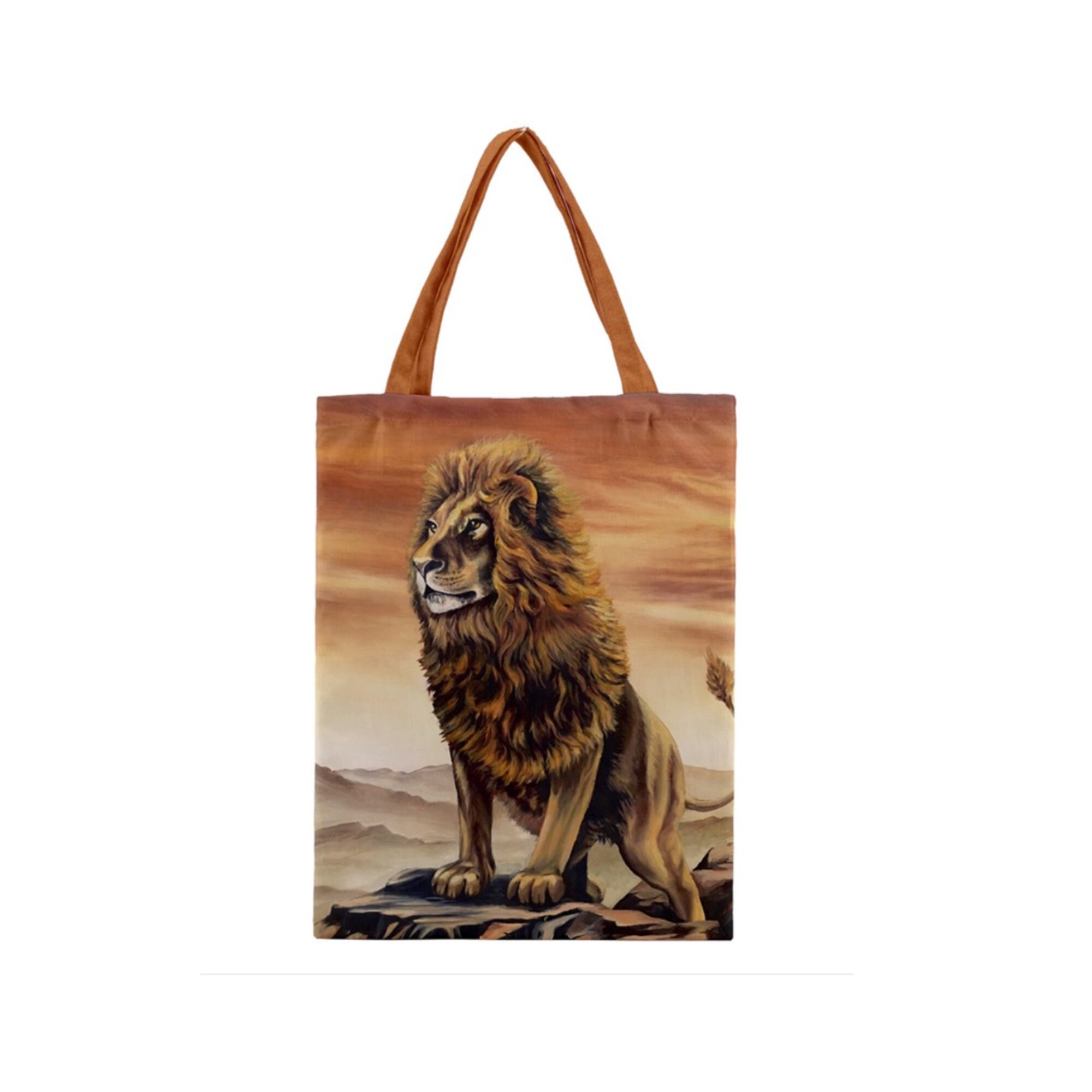 Large Tote/Shopper/Beach Bag - Colourful King of the Jungle Lion -  Handcrafted