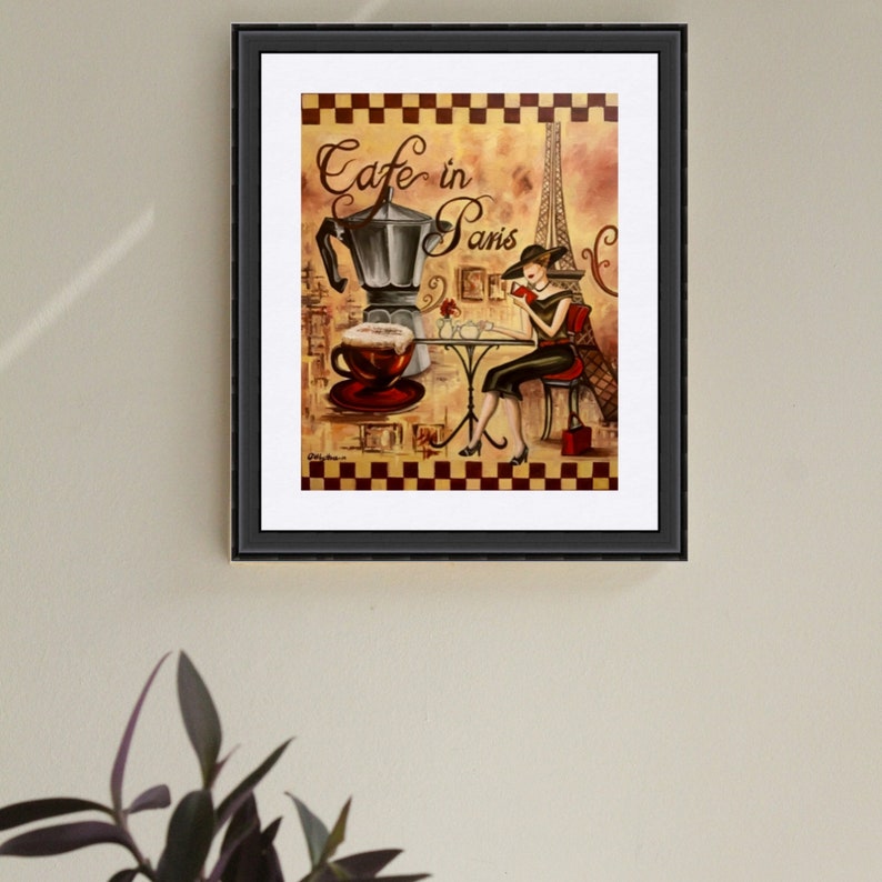 ART DECO CAFE Art Print Coffee in Paris Print Retro Collage Etsy UK