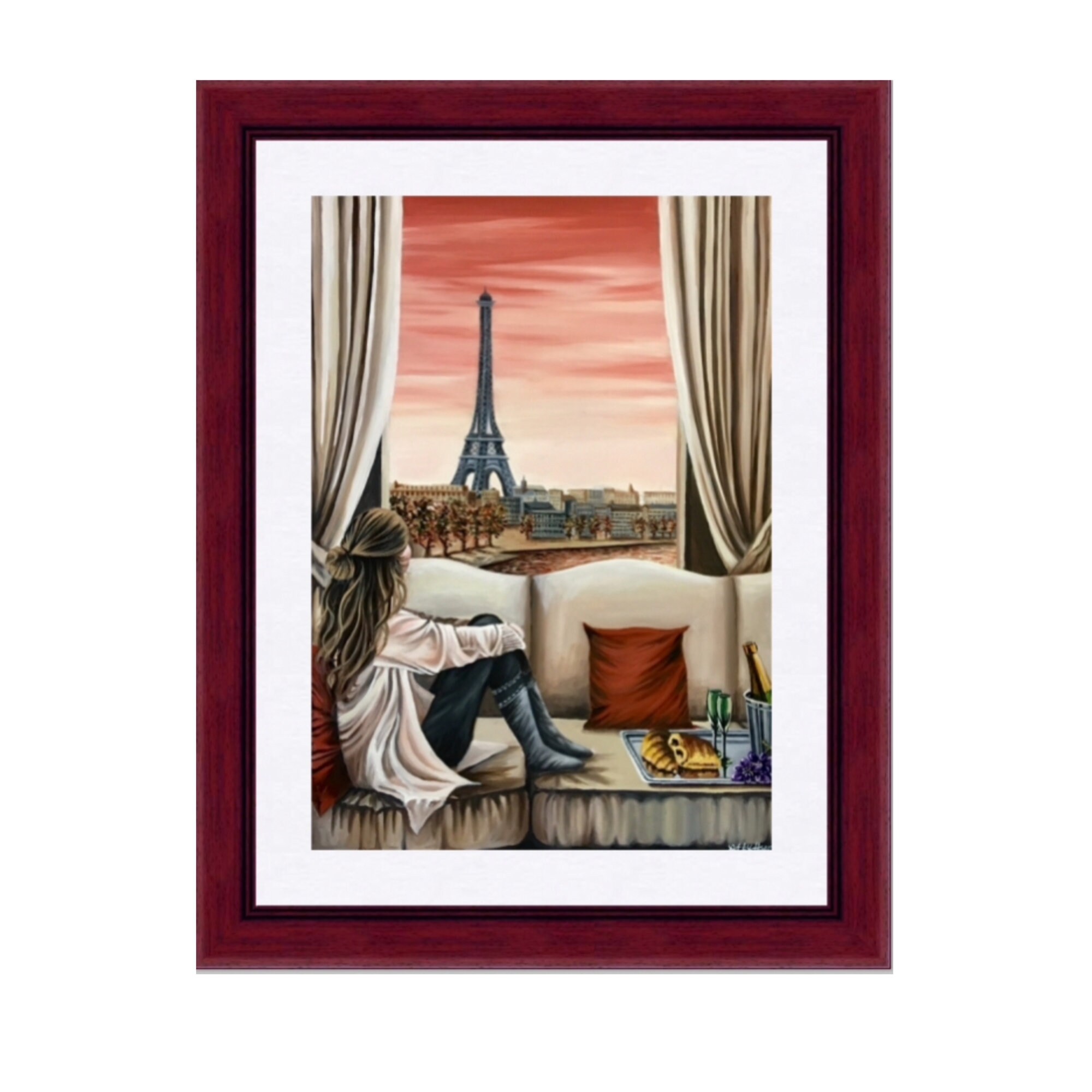 PARISIAN SCENE ART Paris Poster Print Eiffel Tower Painting Etsy