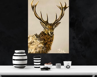 Highland Stag Giclée Print: Scottish Wildlife Art